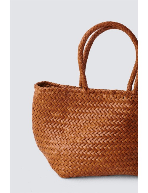 Petit panier GRACE - Brun, bordure noire