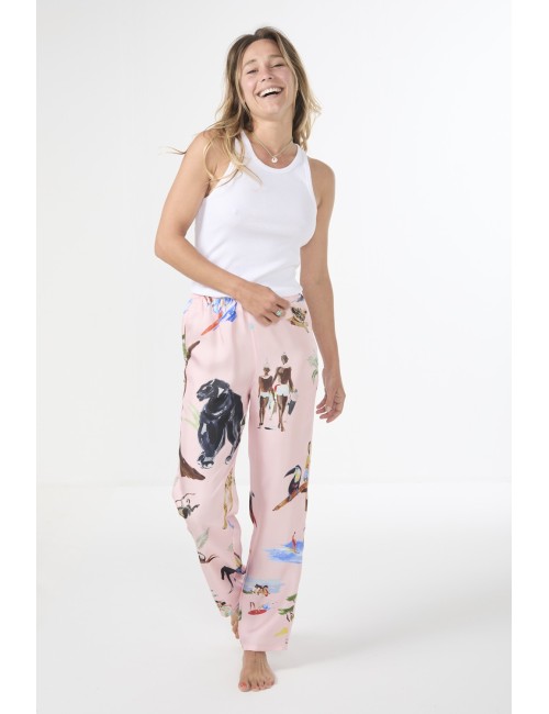 Pantalon JUNGLE SAUVAGE Rose