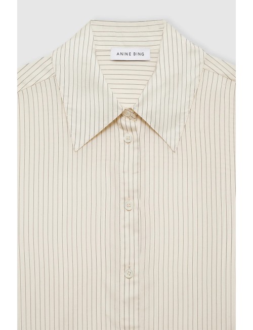Chemise BRIDGET - Rayures Noir et Ivoire