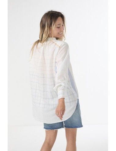 Chemise YVONNE - Blue Jamdani