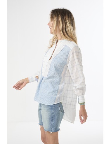 Chemise YVONNE - Blue Jamdani