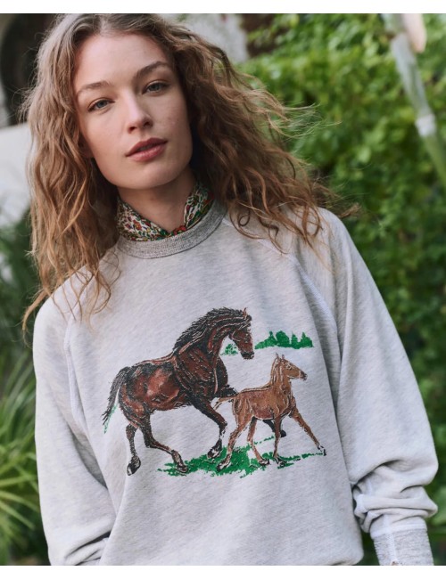 The College Sweatshirt  w/ Running Horses