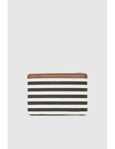 Pochette LILI - Rayé noir & blanc nature