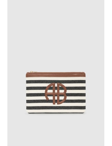 Pochette LILI - Rayé noir & blanc nature