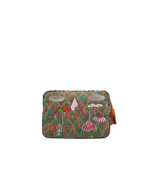 Pochette AURA Big - Peach, Green
