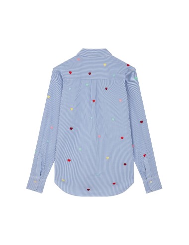 Chemise brodée de cœurs