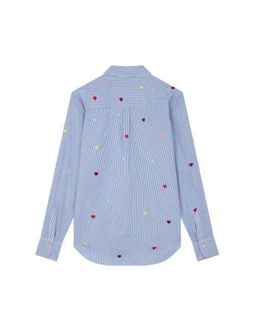 Chemise brodée de cœurs