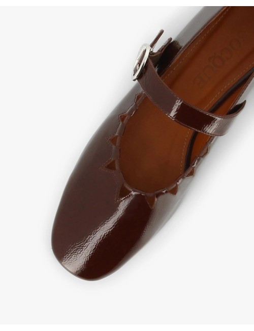 Ballerine GINGER - Chocolat, vernis