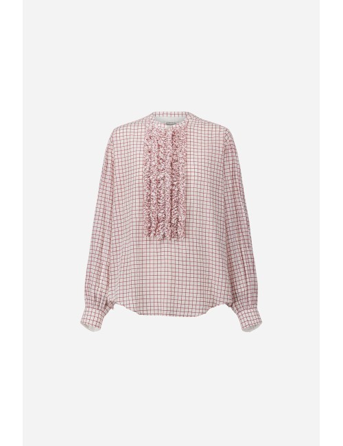 Blouse MAGRITTE - Carreaux Rouges / Écru