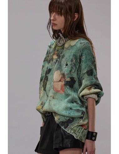 Sweat Oversized - Imprimé Turquoise Floral