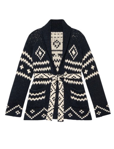 Cardigan SHEPHERD - Marine, Crème, réversible