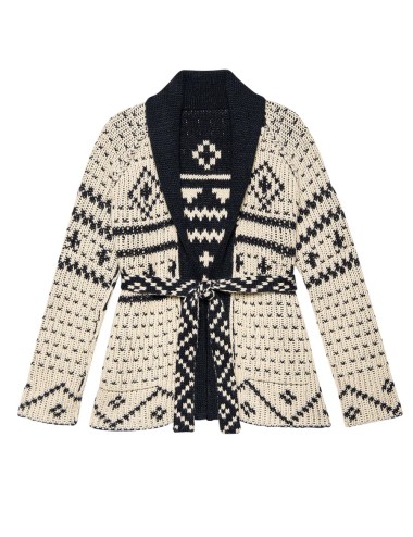 Cardigan SHEPHERD - Marine, Crème, réversible