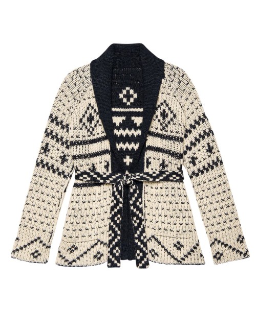 Cardigan SHEPHERD - Marine, Crème, réversible