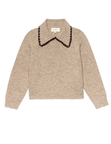 Pullover CROCHET COLLAR - Avoine, Marron