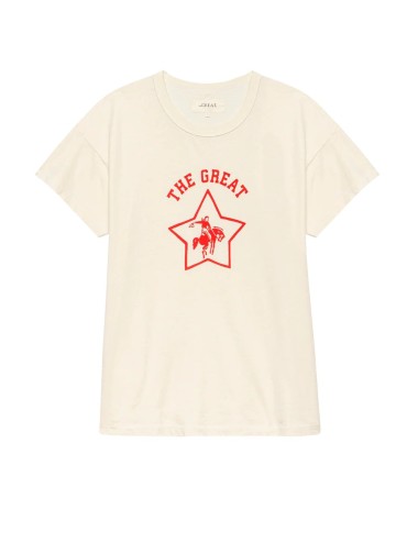 T-shirt BOXY CREW - Blanc, Logo RODEO STAR