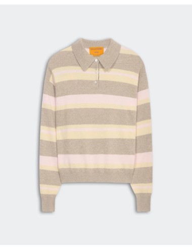 Polo rayé COLLEGIATE - Taupe Combo