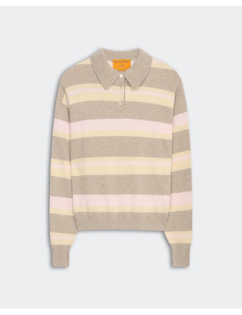 Polo rayé COLLEGIATE - Taupe Combo