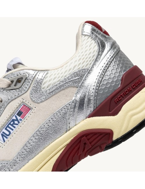 HYPERWAY Low - Argent / Blanc / Bordeaux