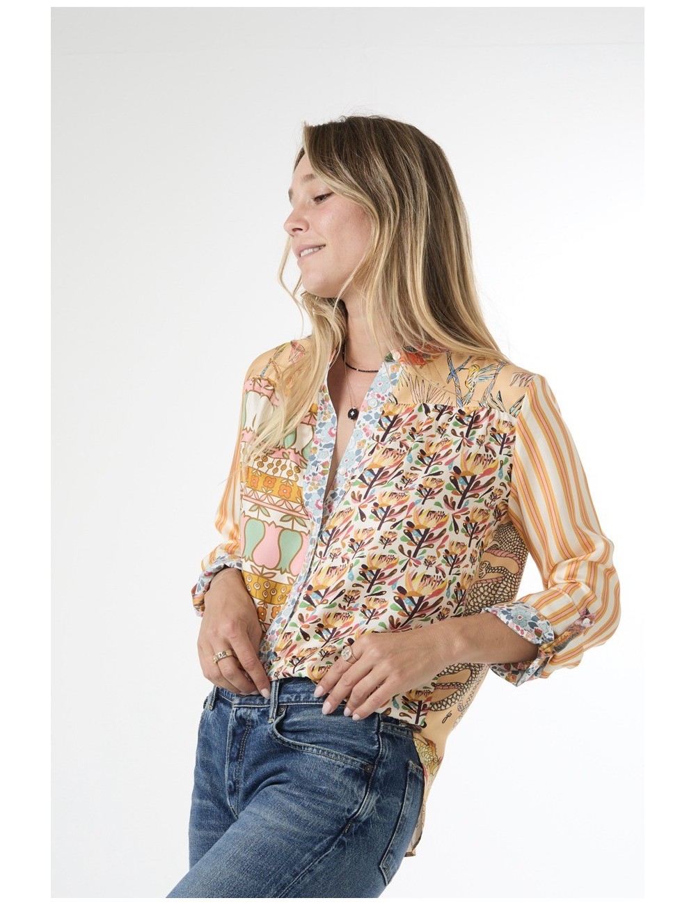 Chemise JEANNE - Mix Tulipe / Earl Grey