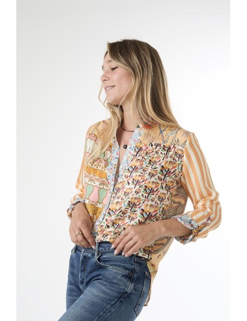 Chemise JEANNE - Mix Tulipe / Earl Grey