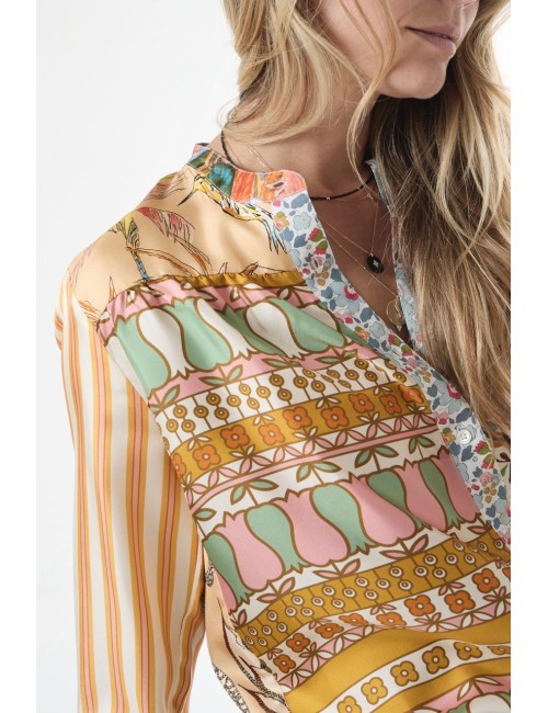 Chemise JEANNE - Mix Tulipe / Earl Grey