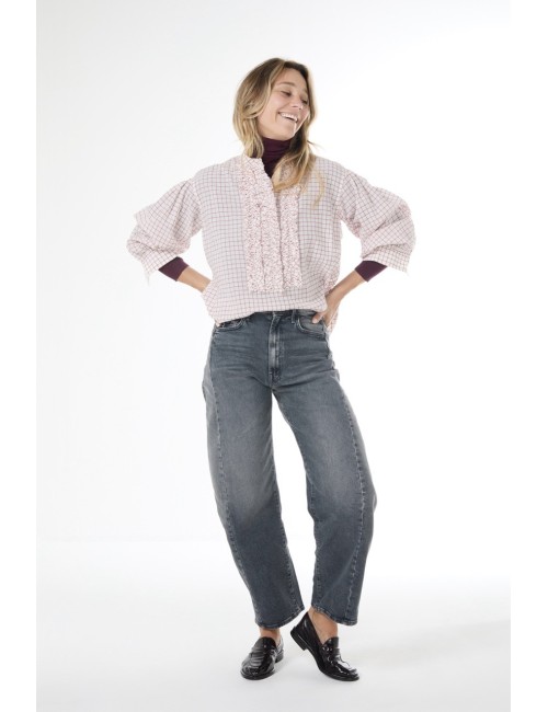 Blouse MAGRITTE - Carreaux Rouges / Écru
