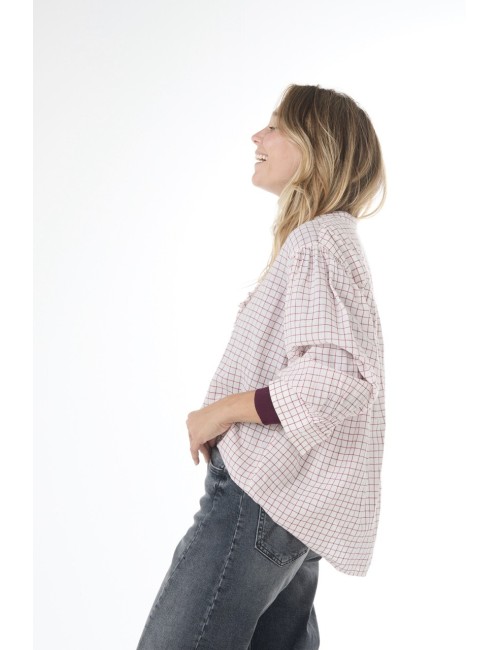 Blouse MAGRITTE - Carreaux Rouges / Écru
