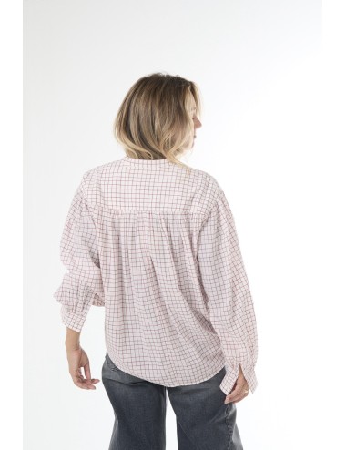 Blouse MAGRITTE - Carreaux Rouges / Écru