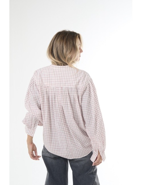 Blouse MAGRITTE - Carreaux Rouges / Écru