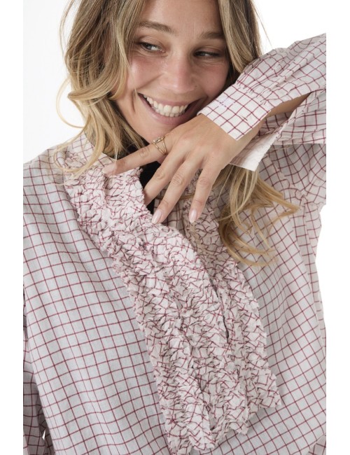 Blouse MAGRITTE - Carreaux Rouges / Écru