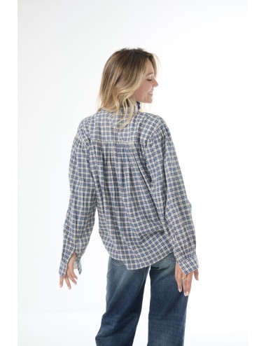 Blouse MAGRITTE - Carreaux marine / écru