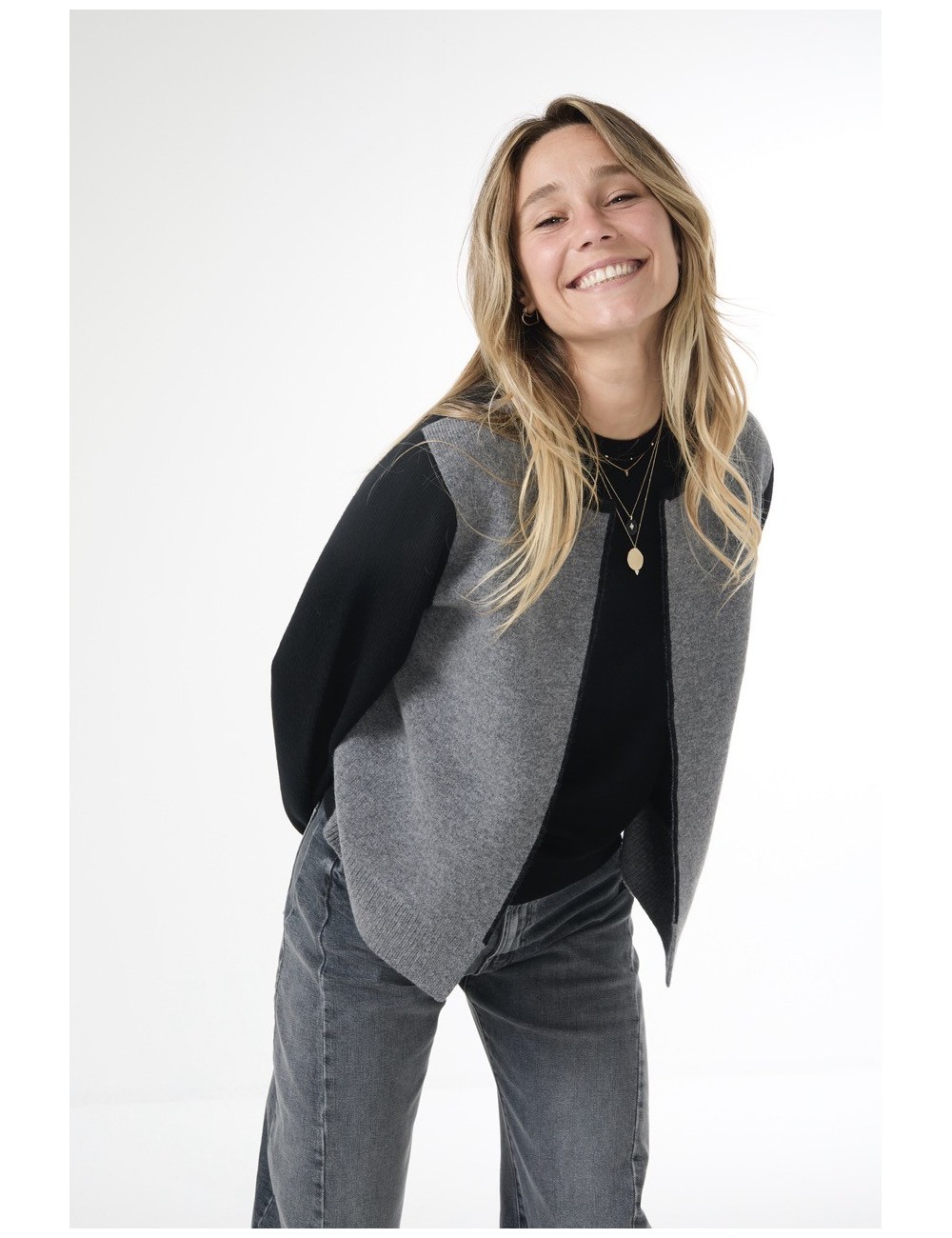 Cardigan ARLES - Gris, Noir