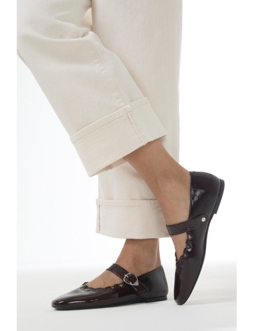 Ballerine GINGER - Chocolat, vernis