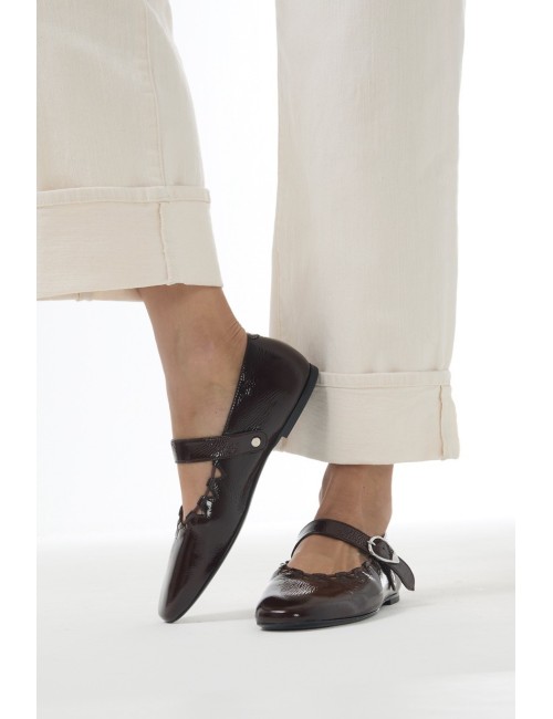 Ballerine GINGER - Chocolat, vernis