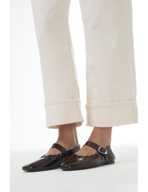 Ballerine GINGER - Chocolat, vernis