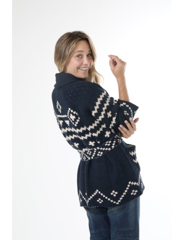 Cardigan SHEPHERD - Marine, Crème, réversible