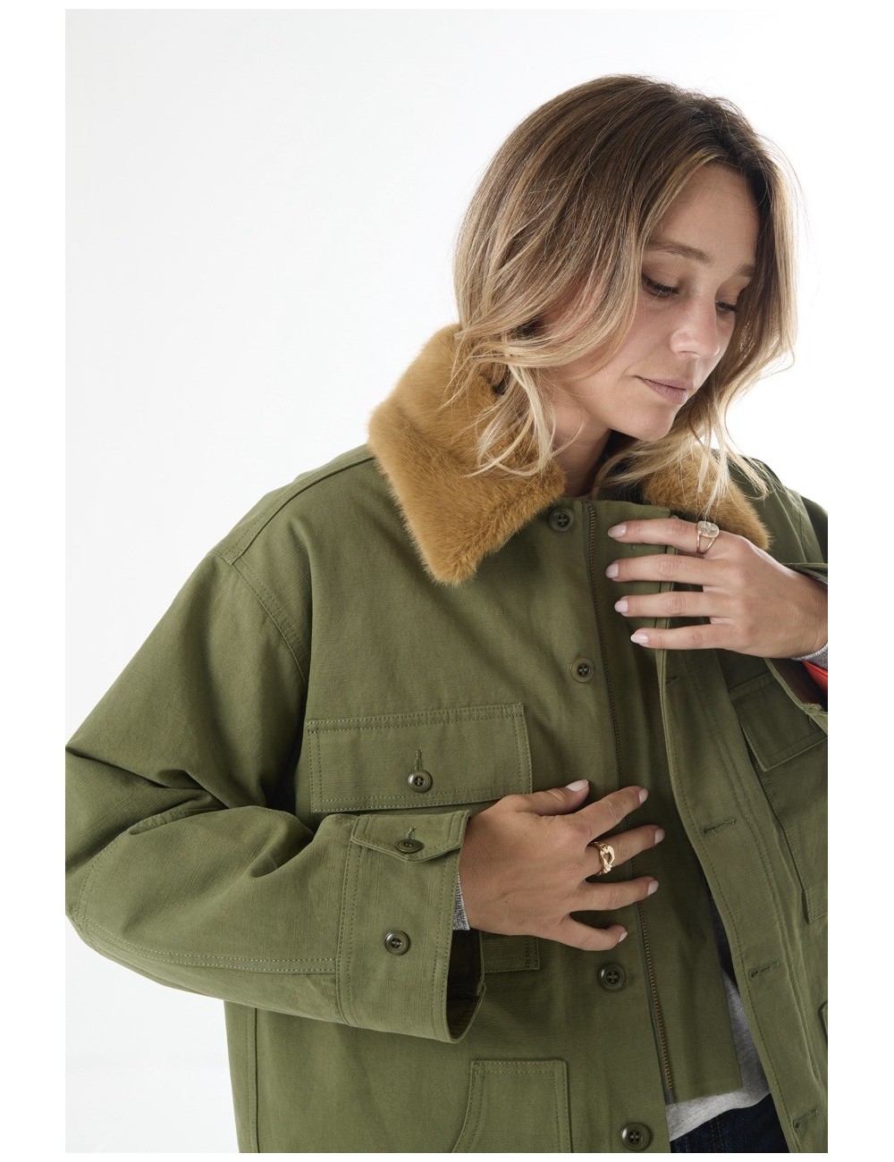 Parka QUILTED LINER - Army / Orange