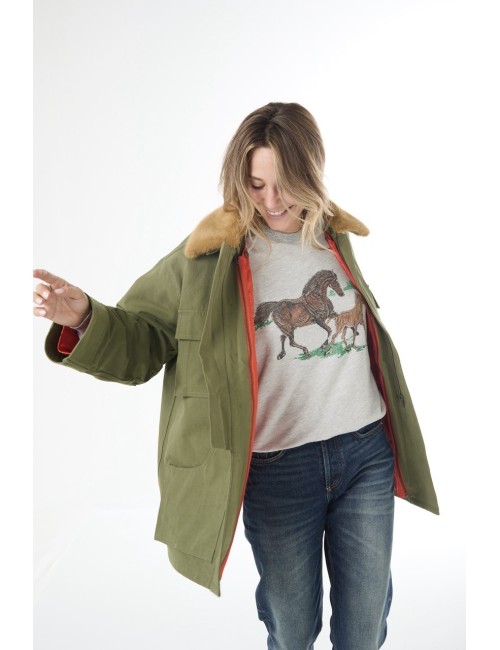 Parka QUILTED LINER - Army / Orange