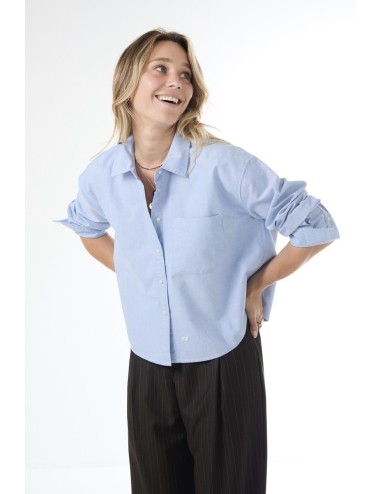 Chemise CROPPED OXFORD - Bleu