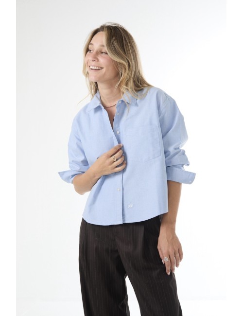 Chemise CROPPED OXFORD - Bleu