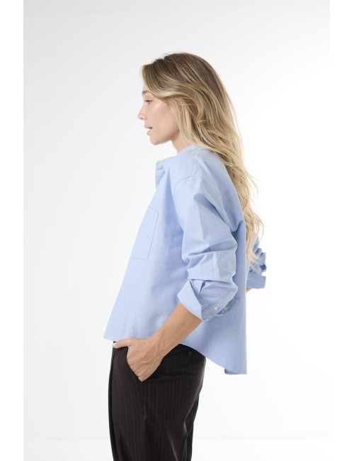 Chemise CROPPED OXFORD - Bleu