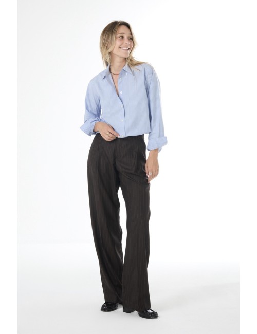 Pantalon MENSWEAR - Chocolat, rayé