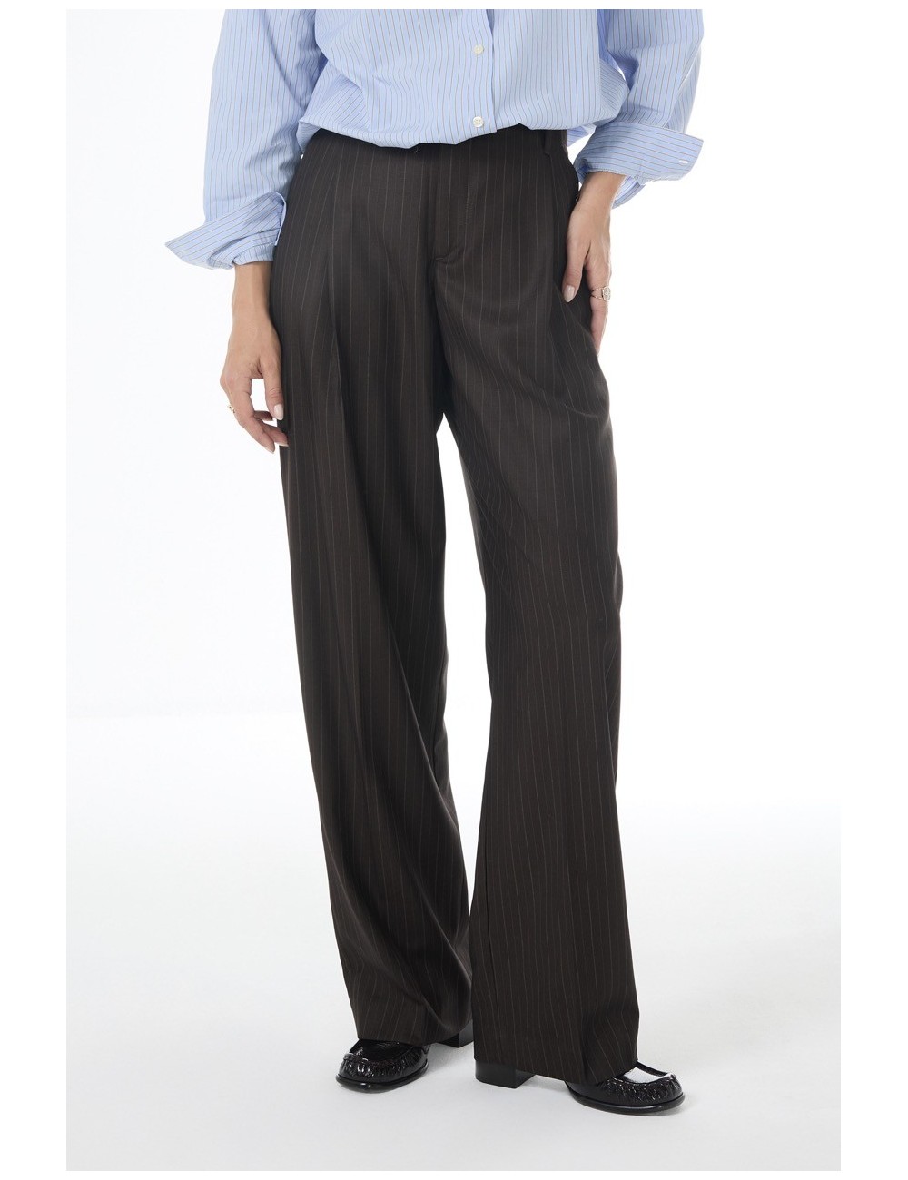 Pantalon MENSWEAR - Chocolat, rayé