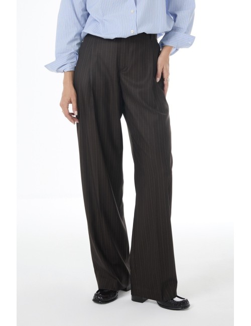 Pantalon MENSWEAR - Chocolat, rayé