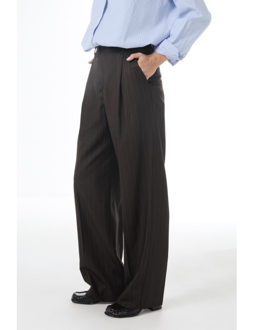 Pantalon MENSWEAR - Chocolat, rayé