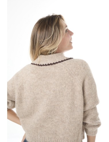 Pullover CROCHET COLLAR - Avoine, Marron