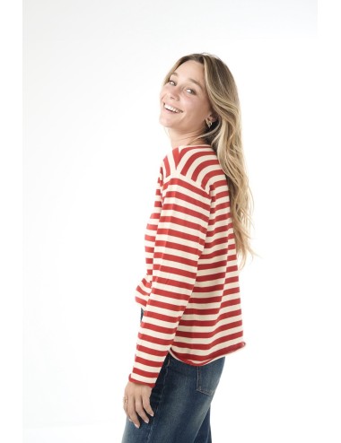 Sweat SAILOR - Rouge, rayé