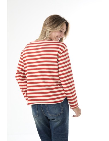 Sweat SAILOR - Rouge, rayé