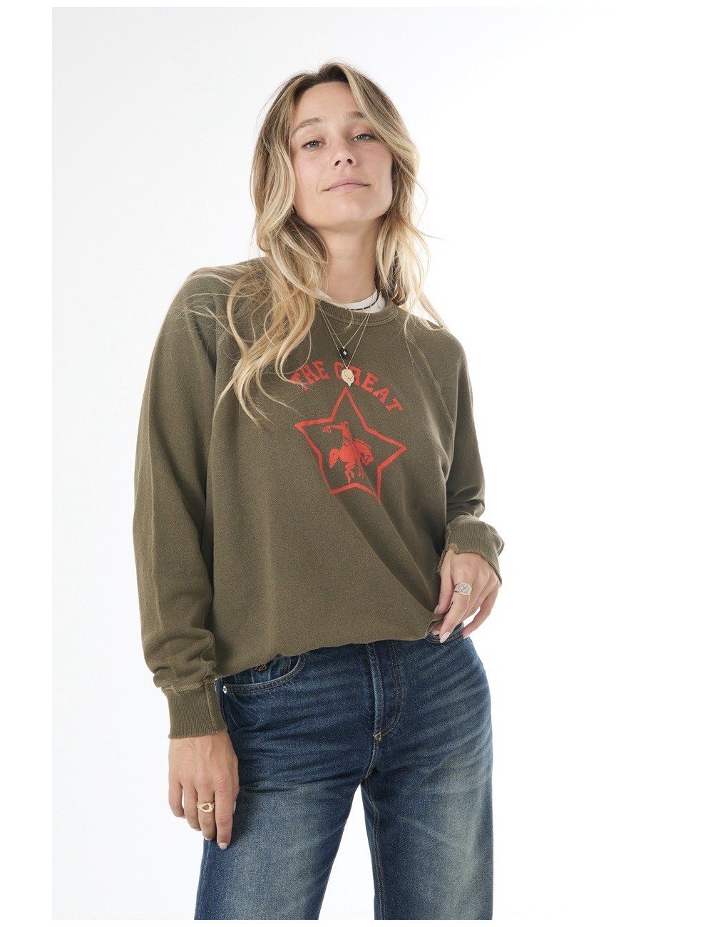 Sweat COLLEGE  - Army sombre, Logo RODEO STAR