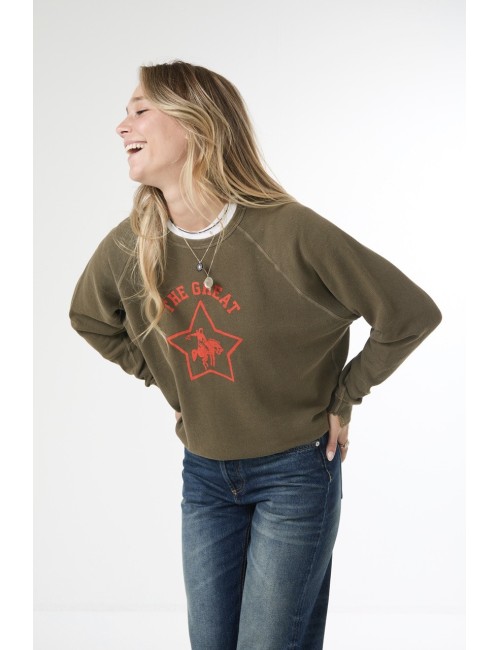 Sweat COLLEGE  - Army sombre, Logo RODEO STAR